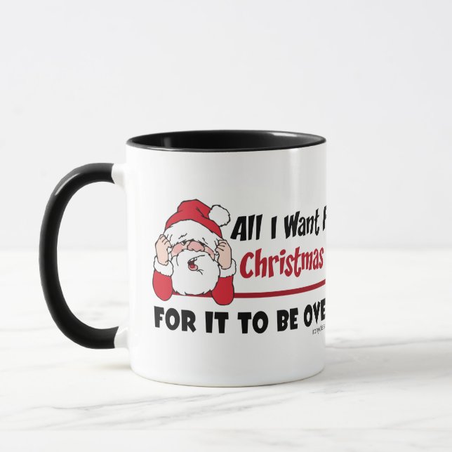 All I want for Christmas Bah Humbug Funny Black Mug (Left)