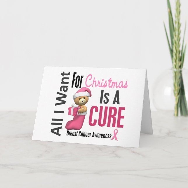 All I Want For Christmas Breast Cancer Holiday Card (Front)