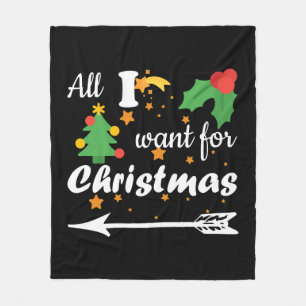All i want for Christmas Couple Shirt Fleece Blanket