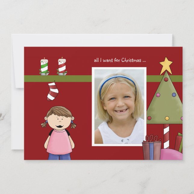 All I Want For Christmas (g) Photo Holiday Card (Front)