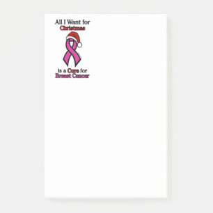 All I Want for Christmas/Hat...Breast Cancer Post-it Notes