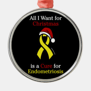 All I Want For Christmas/Hat...Endometriosis Metal Tree Decoration