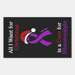 All I Want for Christmas/Hat...Fibro Rectangular S Sticker