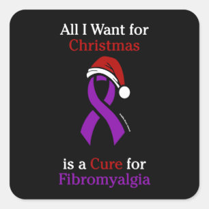 All I Want for Christmas/Hat...Fibro Square Sticke Sticker