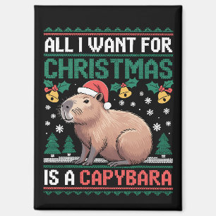 All I Want For Christmas Is A Capybara Animal Gift Magnet