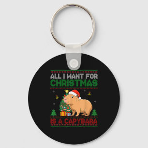 All I Want For Christmas Is A Capybara Ugly Sweate Key Ring