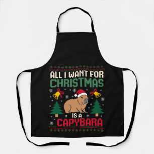 All I Want For Christmas Is A Capybara Ugly Xmas Apron