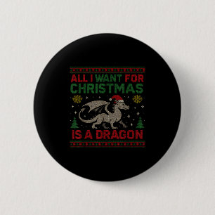 All I Want For Christmas Is A Dragon &amp; Books U 6 Cm Round Badge