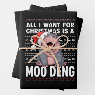 All I Want for Christmas is a Moo Deng Wrapping Paper Sheet