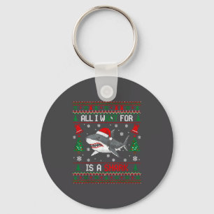 All-i-want-for Christmas Is A Shark, Funny Shark C Key Ring