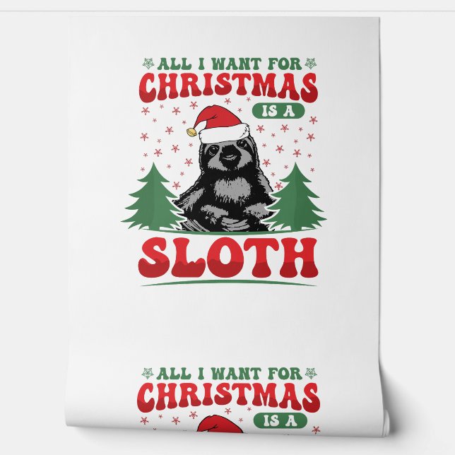 All I Want for Christmas is a Sloth Wallpaper (Unrolling)