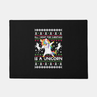 All I Want For Christmas Is A Unicorn T-Shirt Doormat