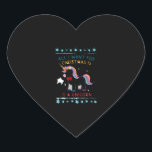 All I Want For Christmas Is A Unicorn Ugly Sweater Heart Sticker<br><div class="desc">All I Want For Christmas Is A Unicorn Ugly Sweater Xmas Fun T-Shirt (2)</div>