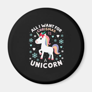 All I Want For Christmas Is A Unicorn Ugly Sweater Magnet