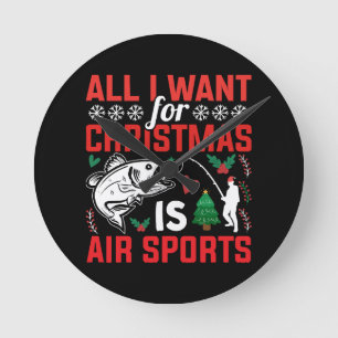 All I Want For Christmas is Air Sports Round Clock