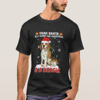 All I Want For Christmas Is Beagle Santa Hat Dog L