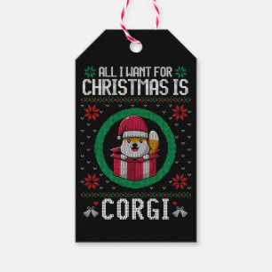 All i want for Christmas is Cute Corgi Gift Tags