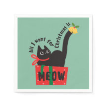 All I Want for Christmas is Meow | Cute Black Ca