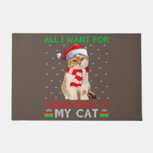 All I Want For Christmas Is My Cat Ugly Santa Cat Doormat