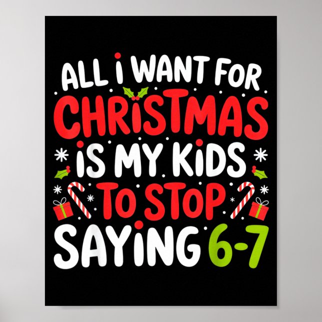 All I Want For Christmas Is My Kids To Stop Saying Poster (Front)