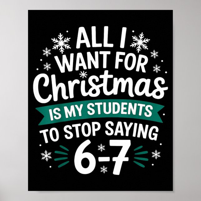 All I Want For Christmas Is My Students To Stop Sa Poster (Front)
