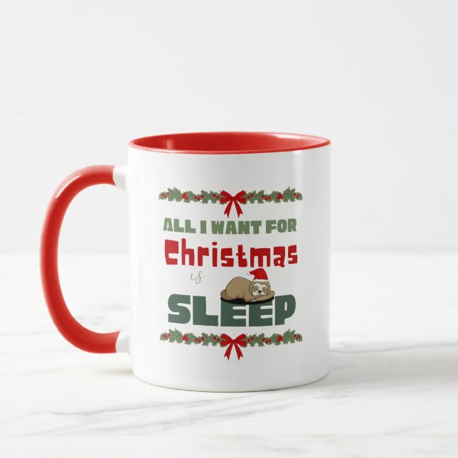 all i want for christmas is sleep mug (Left)