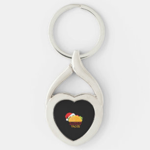 All I Want For Christmas Is Tacos Christmas Santa Key Ring