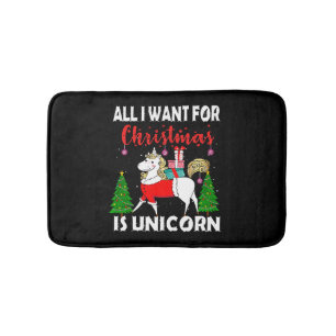 All I Want For Christmas Is Unicorn Bath Mat
