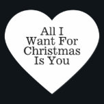 All I Want For Christmas is You Romantic Heart Sticker<br><div class="desc">Elevate your Christmas gifting with our "All I Want For Christmas is You" Romantic Heart Sticker. This simple yet elegant design features beautiful typography and a minimalistic layout that is perfect for adding a touch of love to any gift. Spread holiday cheer with this charming sticker that will surely melt...</div>