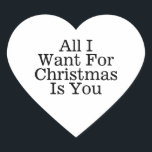 All I Want For Christmas is You Romantic Heart Sticker<br><div class="desc">Elevate your Christmas gifting with our "All I Want For Christmas is You" Romantic Heart Sticker. This simple yet elegant design features beautiful typography and a minimalistic layout that is perfect for adding a touch of love to any gift. Spread holiday cheer with this charming sticker that will surely melt...</div>