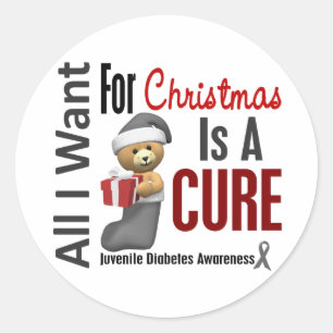 All I Want For Christmas Juvenile Diabetes Classic Round Sticker