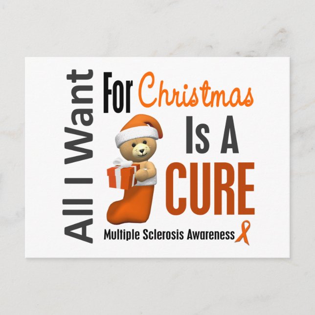 All I Want For Christmas Multiple Sclerosis Holiday Postcard (Front)