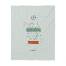 All I want for Christmas Sage Fleece Blanket