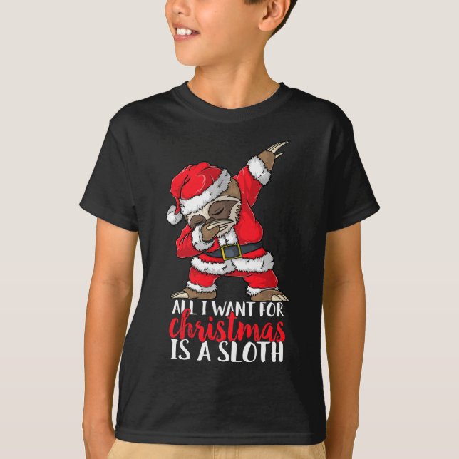All I Want For Christmas Sloth Merry Slothmas T-Shirt (Front)