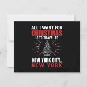 All I Want For Christmas Travel To New York City N RSVP Card