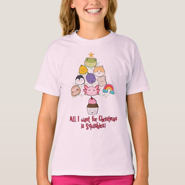 All I Want Is Squishies Xmas Tree T-Shirt (Front)