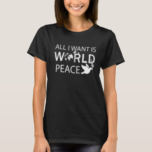 All I Want Is World Peace Bird And Plants Tree T-Shirt