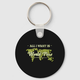 All I Want Is World Peas Climate Change Environmen Key Ring