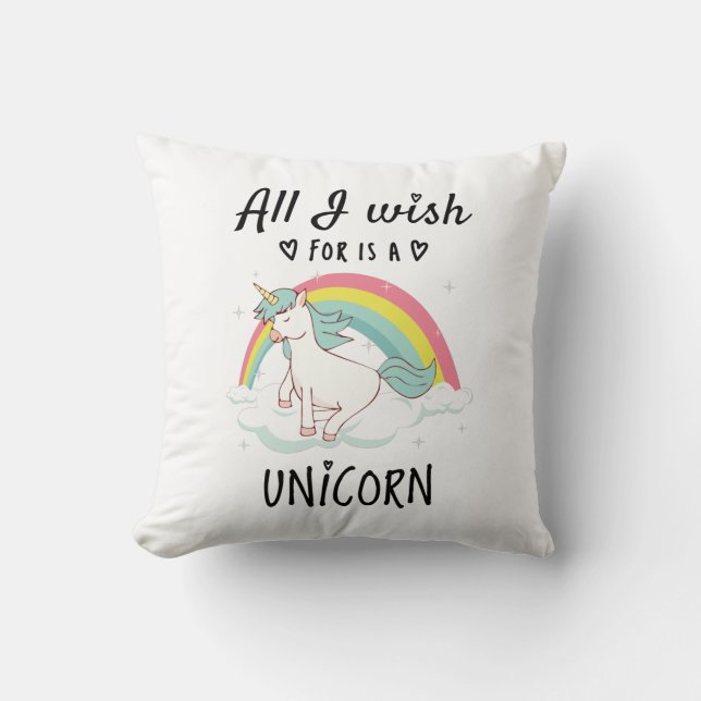 All I wish for is a Unicorn Cushion (Front)