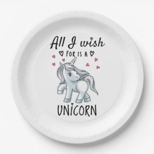 All I wish for is a Unicorn Paper Plate