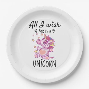 All I wish for is a Unicorn Paper Plate