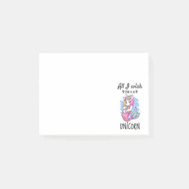 All I wish for is a Unicorn Post-it Notes (Front)