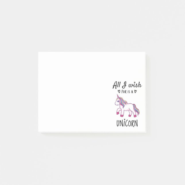 All I wish for is a Unicorn Post-it Notes (Front)