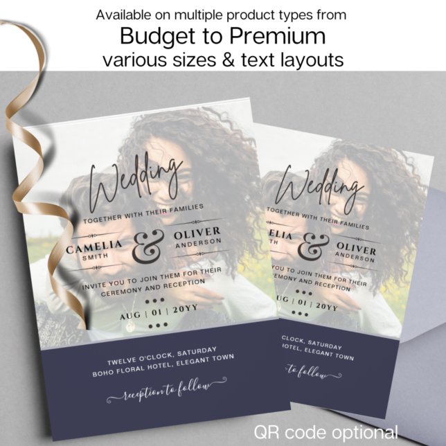 All-In-1 Budget PHOTO OVERLAY Wedding QRCode RSVP Flyer (Creator Uploaded)