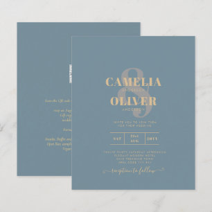 All-in-1 Elegant Sea Glass Teal Gold Wedding QR cd