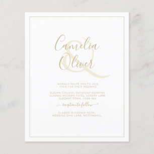 All-in-1 Elegant White Gold Font Classic Wedding F Flyer