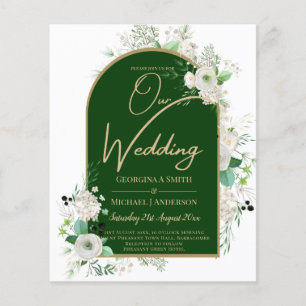 All-in-1 Elegant White Roses Wedding QR Code Flyer