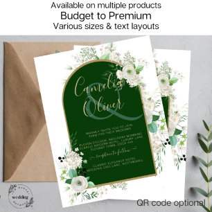 All-in-1 Elegant White Roses Wedding QR Code Flyer