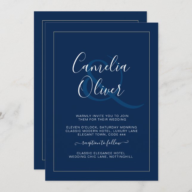 All-in-1 Modern Monochrome Ampersand Wedding (Front/Back)