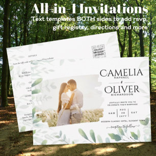 All-in-1 Photo Overlay GREENERY Wedding Invite